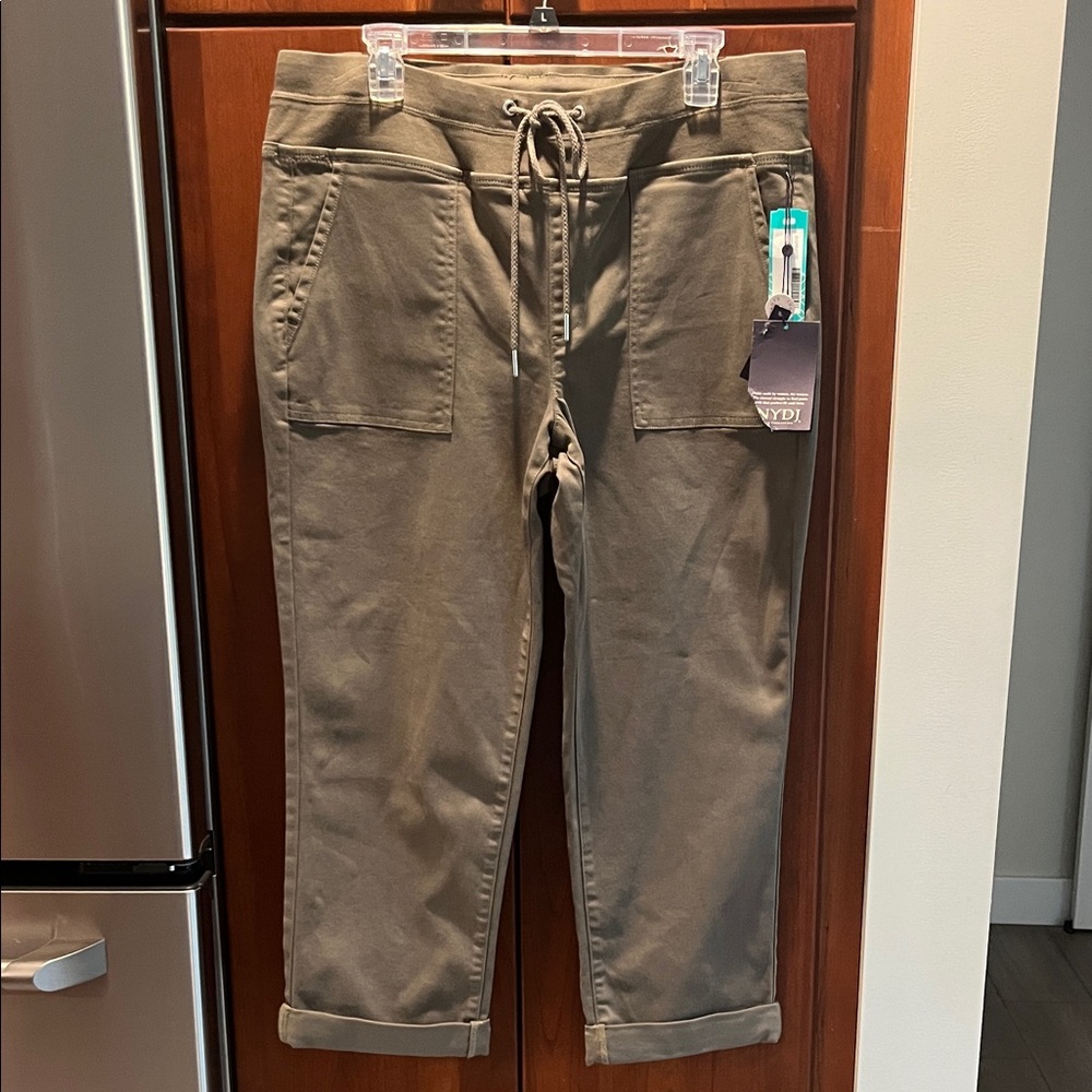 NYDJ Drawstring Cargo Pants in Moss NWT